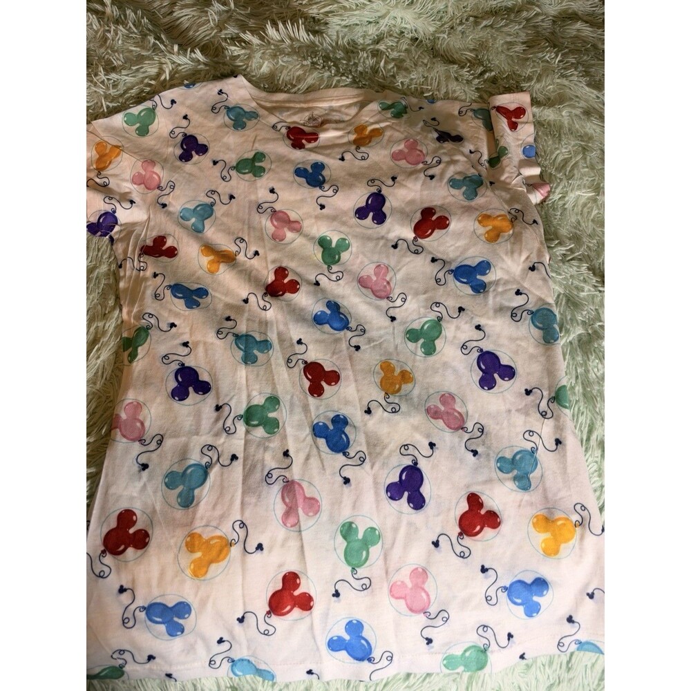 New 2019 D23 Expo Mickey Balloons White Shirt Womens Size M Balloon Colorful